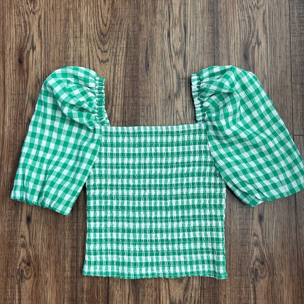Green Steve Madden BB Dakota Smocked Top XS